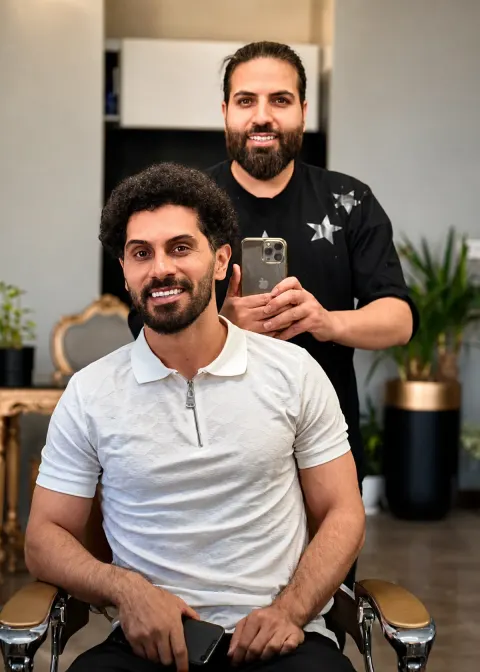 فرم‌دهی موی فر — مو، نمونه‌کار سالن راهدان